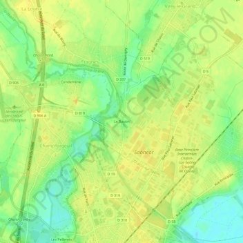 Topografische Karte Le Bassin, Höhe, Relief