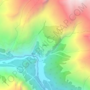 Topografische Karte Ghyaru, Höhe, Relief