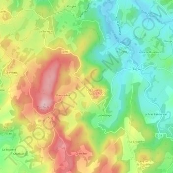 Topografische Karte La Clidelle, Höhe, Relief