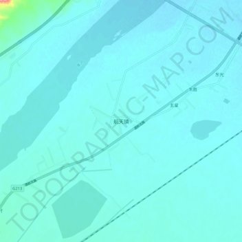Topografische Karte 航天镇, Höhe, Relief