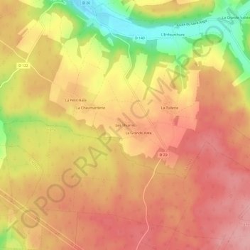 Topografische Karte Les Thiarris, Höhe, Relief