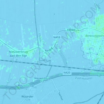 Topografische Karte Bekenes, Höhe, Relief