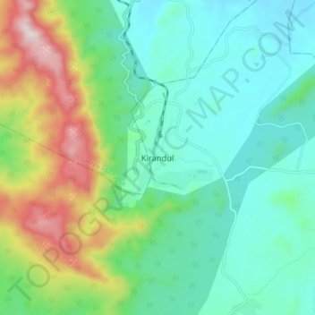 Topografische Karte Kirandul, Höhe, Relief