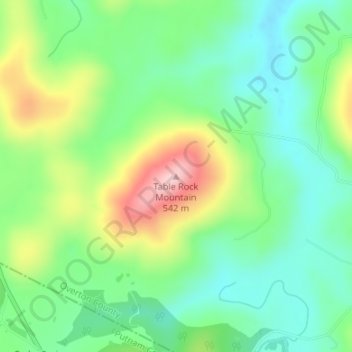Topografische Karte Table Rock Mountain, Höhe, Relief