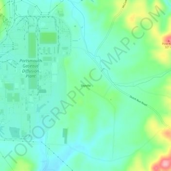 Topografische Karte Shyville, Höhe, Relief