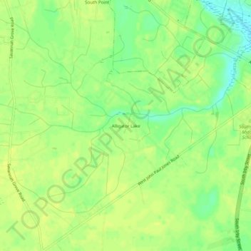 Topografische Karte Alligator Lake, Höhe, Relief