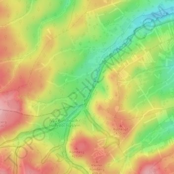 Topografische Karte Am Zollpfosten, Höhe, Relief