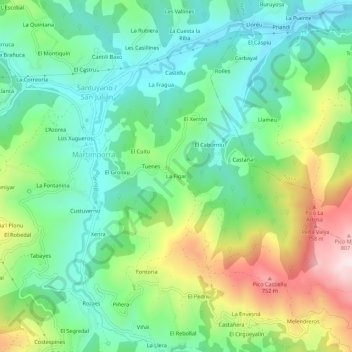 Topografische Karte La Figar, Höhe, Relief