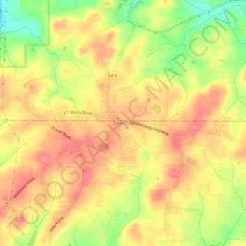 Topografische Karte Silver City, Höhe, Relief