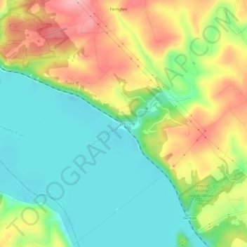 Topografische Karte Drumore, Höhe, Relief