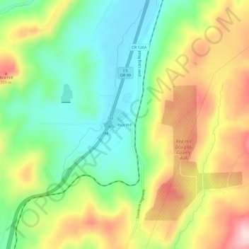 Topografische Karte Rice Hill, Höhe, Relief