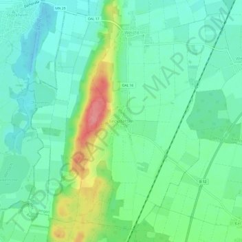 Topografische Karte Beckstetten, Höhe, Relief