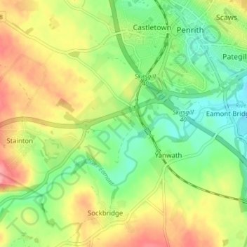 Topografische Karte Redhills, Höhe, Relief