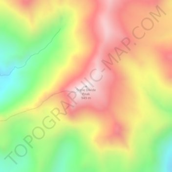 Topografische Karte Triple Divide Peak, Höhe, Relief
