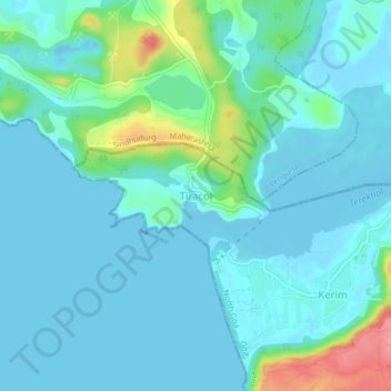 Topografische Karte Tiracol, Höhe, Relief