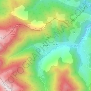 Topografische Karte Autrech, Höhe, Relief