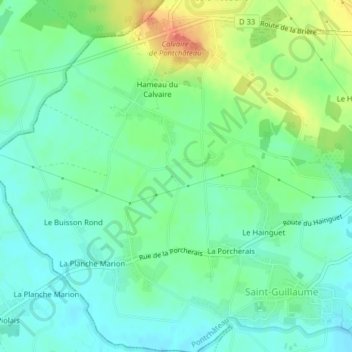 Topografische Karte La Bernerais, Höhe, Relief