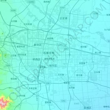 Topografische Karte 长安区, Höhe, Relief