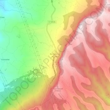 Topografische Karte Benavent de la Conca, Höhe, Relief