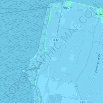 Topografische Karte Dyksterhusen, Höhe, Relief