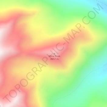 Topografische Karte Branham Peaks, Höhe, Relief