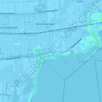 Topografische Karte Broekerhaven, Höhe, Relief