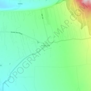 Topografische Karte Arroyo Seco, Höhe, Relief