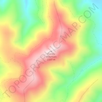 Topografische Karte Florida Mountain, Höhe, Relief