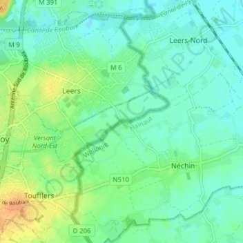 Topografische Karte Gibraltar, Höhe, Relief