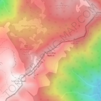 Topografische Karte Geißhöhe, Höhe, Relief