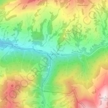Topografische Karte Sangernboden, Höhe, Relief