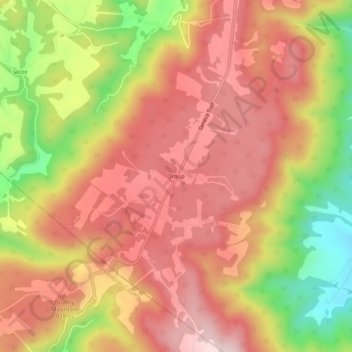 Topografische Karte Droop, Höhe, Relief