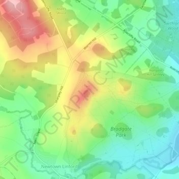 Topografische Karte Old John, Höhe, Relief