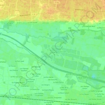 Topografische Karte La Taille, Höhe, Relief