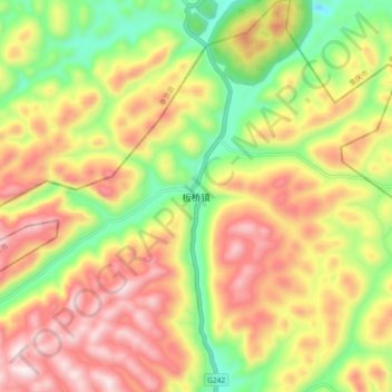 Topografische Karte 板桥镇, Höhe, Relief