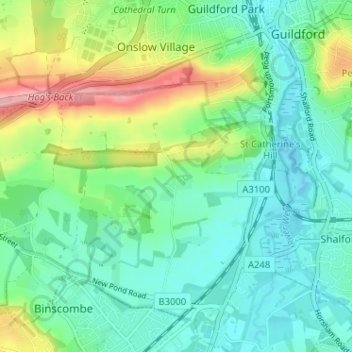 Topografische Karte Littleton, Höhe, Relief