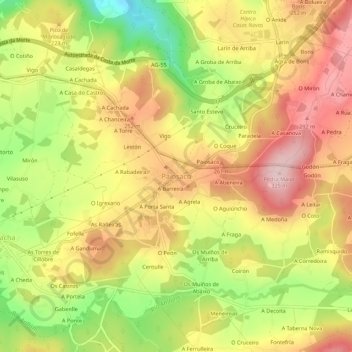 Topografische Karte Paiosaco, Höhe, Relief