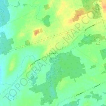 Topografische Karte Corbyville, Höhe, Relief