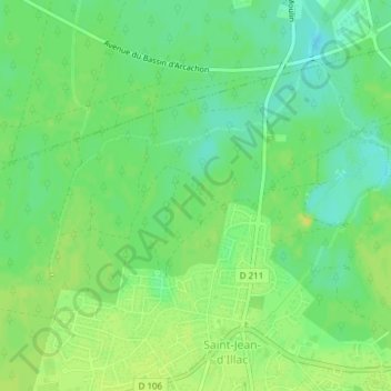 Topografische Karte Berlot, Höhe, Relief