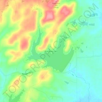 Topografische Karte Grandview Lake, Höhe, Relief