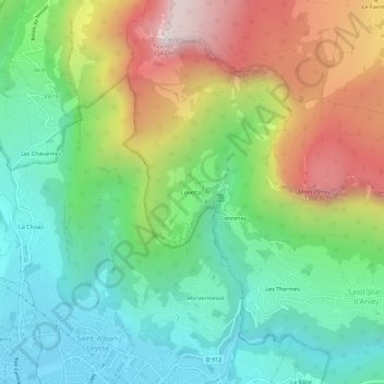 Topografische Karte Lovettaz, Höhe, Relief