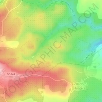 Topografische Karte Los Leales, Höhe, Relief
