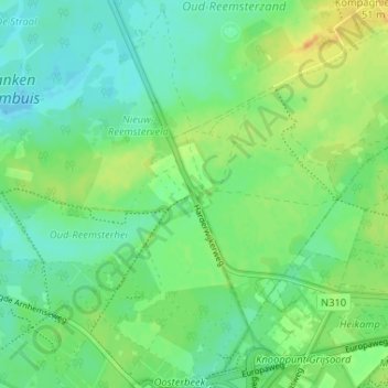 Topografische Karte Oud-Reemst, Höhe, Relief