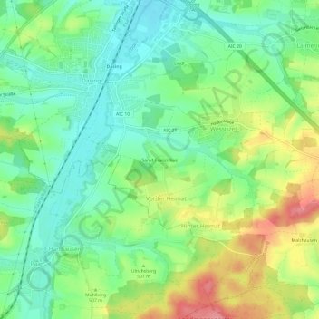 Topografische Karte Sankt Franziskus, Höhe, Relief