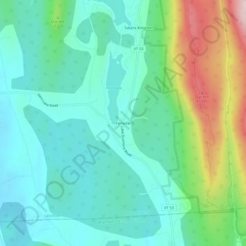 Topografische Karte Fernville, Höhe, Relief