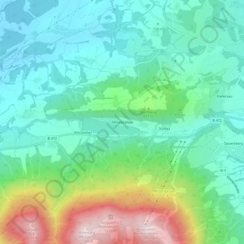 Topografische Karte Mittelstallau, Höhe, Relief