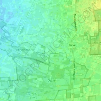 Topografische Karte Gerven, Höhe, Relief