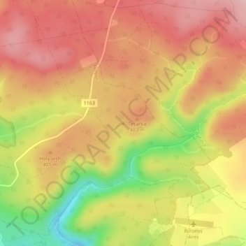 Topografische Karte König, Höhe, Relief