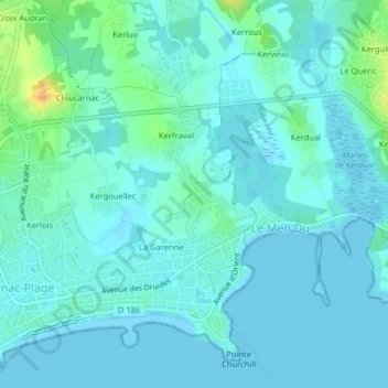 Topografische Karte Beaumer, Höhe, Relief