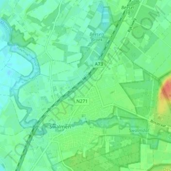 Topografische Karte Heide, Höhe, Relief